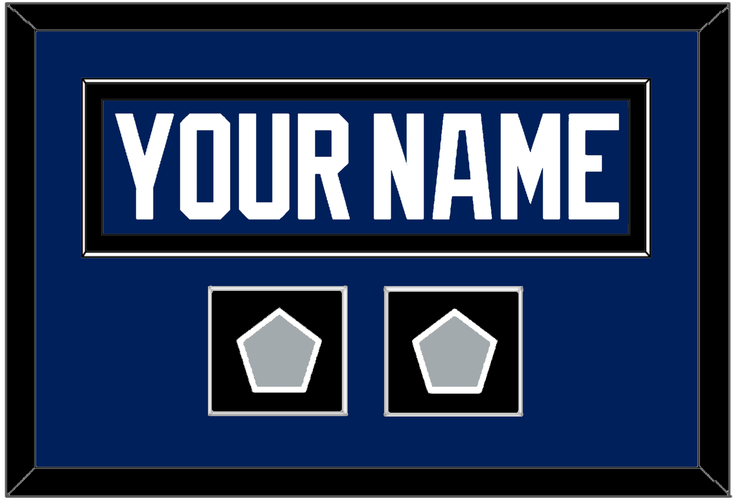 Tampa Bay Nameplate With 2020 & 2021 Stanley Cup Finals Patches - Home Blue - Essential Tier 5