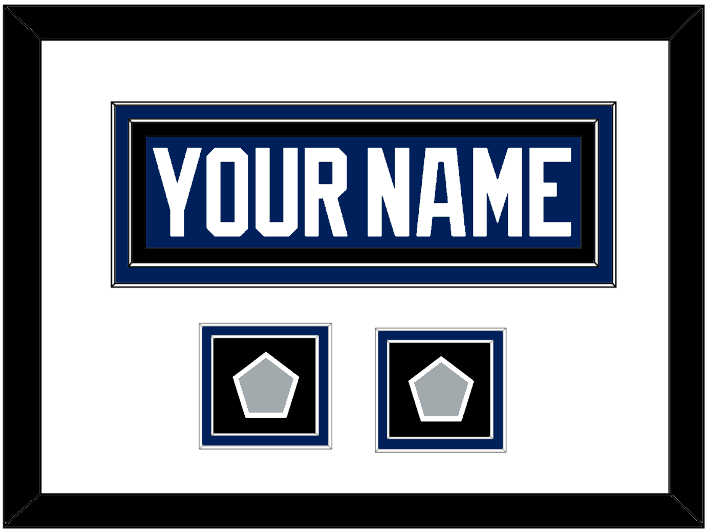 Tampa Bay Nameplate With 2020 & 2021 Stanley Cup Finals Patches - Home Blue - Signature Tier 3
