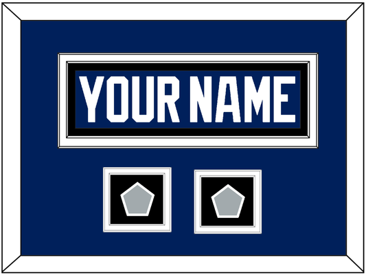 Tampa Bay Nameplate With 2020 & 2021 Stanley Cup Champions Patches - Home Blue - Signature Tier 5