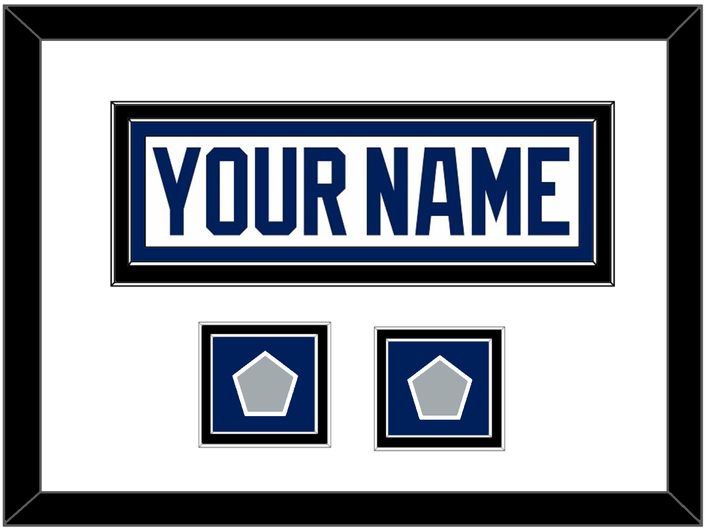 Tampa Bay Nameplate With 2020 & 2021 Stanley Cup Finals Patches - Road White - Signature Tier 1