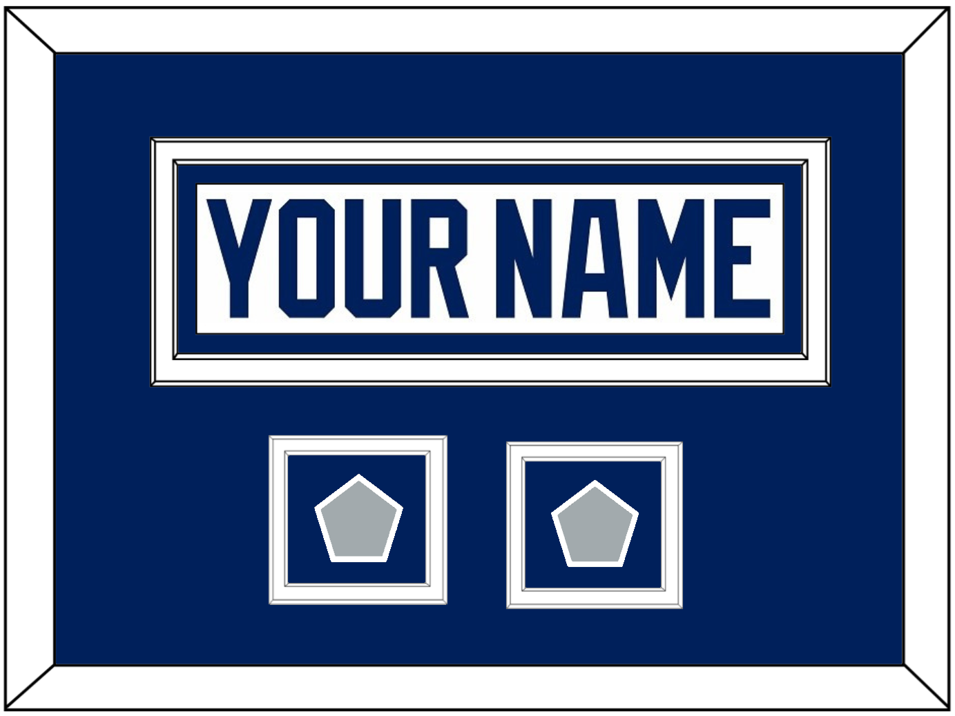 Tampa Bay Nameplate With 2020 & 2021 Stanley Cup Champions Patches - Road White - Signature Tier 3