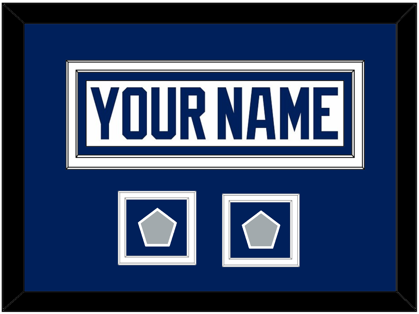Tampa Bay Nameplate With 2020 & 2021 Stanley Cup Champions Patches - Road White - Signature Tier 3