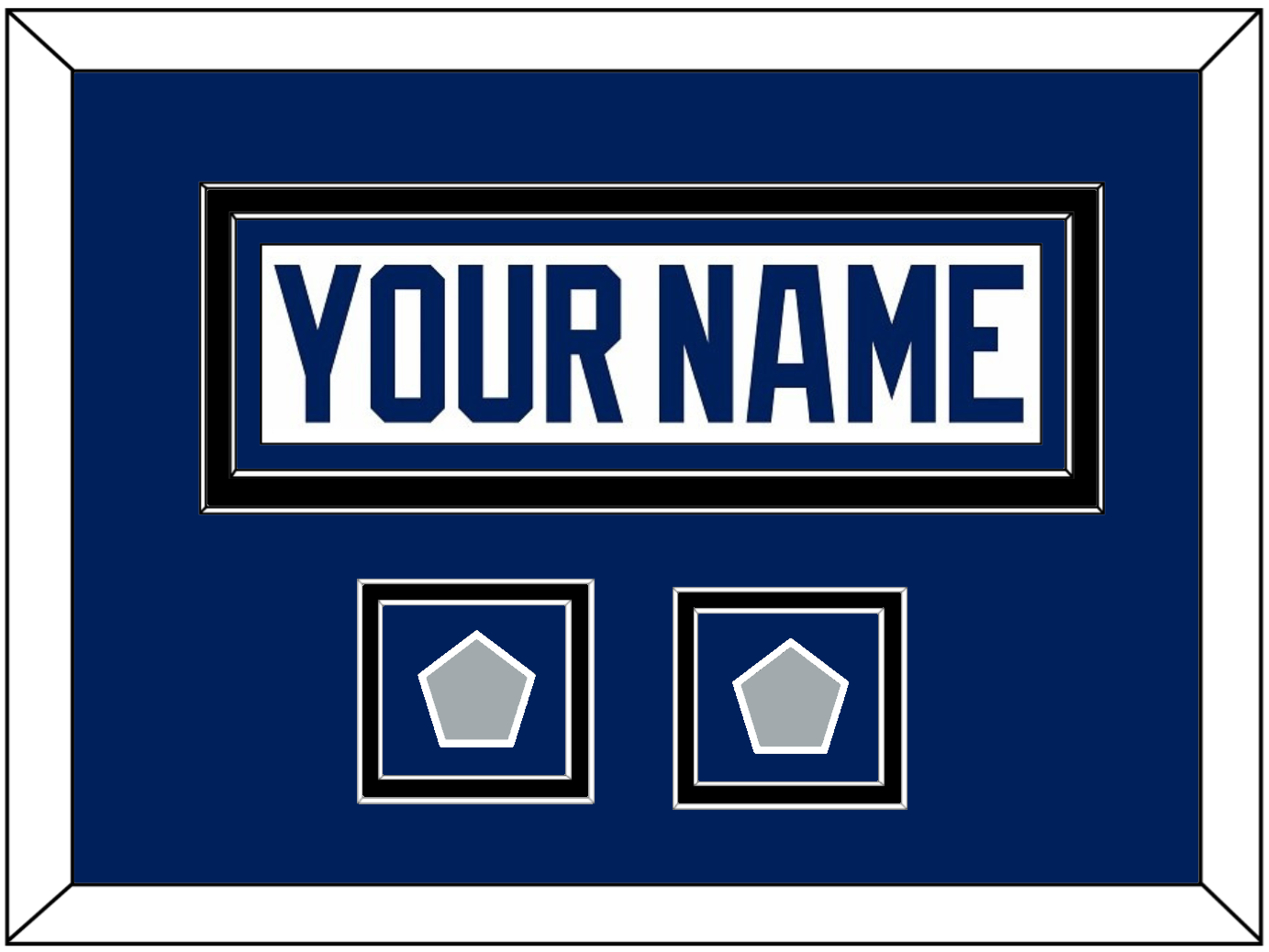 Tampa Bay Nameplate With 2020 & 2021 Stanley Cup Finals Patches - Road White - Signature Tier 5