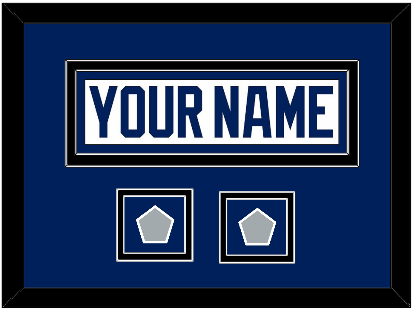 Tampa Bay Nameplate With 2020 & 2021 Stanley Cup Finals Patches - Road White - Signature Tier 5