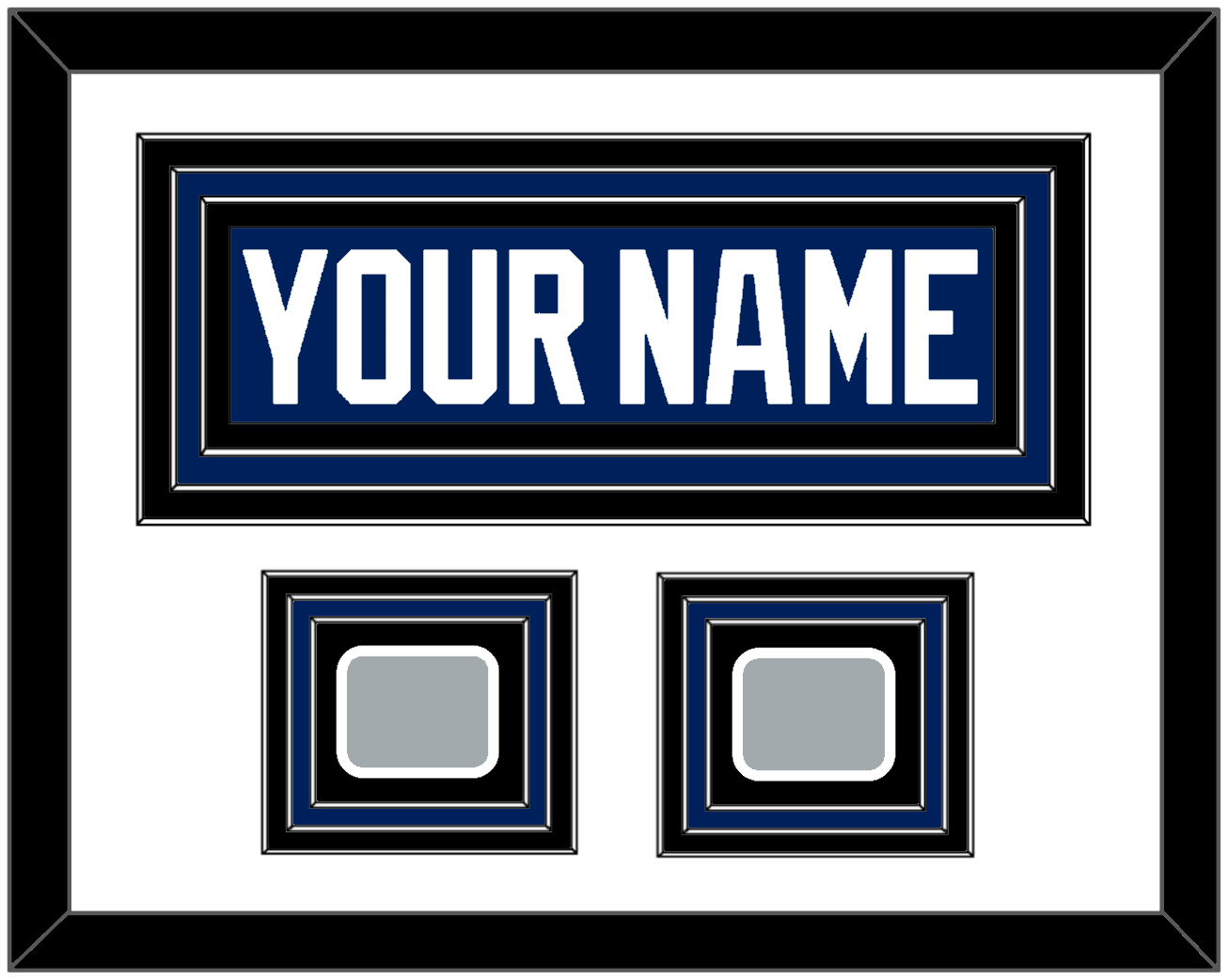 Tampa Bay Nameplate With 2020 & 2021 Stanley Cup Champions Patches - Home Blue - Premier Tier 1