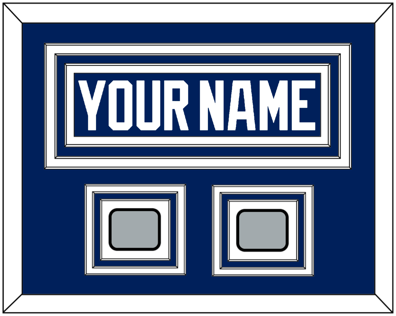 Tampa Bay Nameplate With 2020 & 2021 Stanley Cup Finals Patches - Home Blue - Premier Tier 3