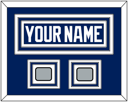 Tampa Bay Nameplate With 2020 & 2021 Stanley Cup Finals Patches - Home Blue - Premier Tier 3