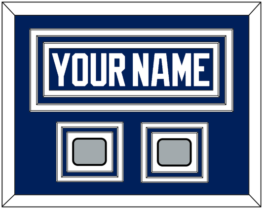 Tampa Bay Nameplate With 2020 & 2021 Stanley Cup Finals Patches - Home Blue - Premier Tier 3