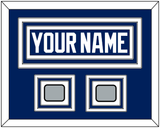 Tampa Bay Nameplate With 2020 & 2021 Stanley Cup Finals Patches - Home Blue - Triple Mat 3