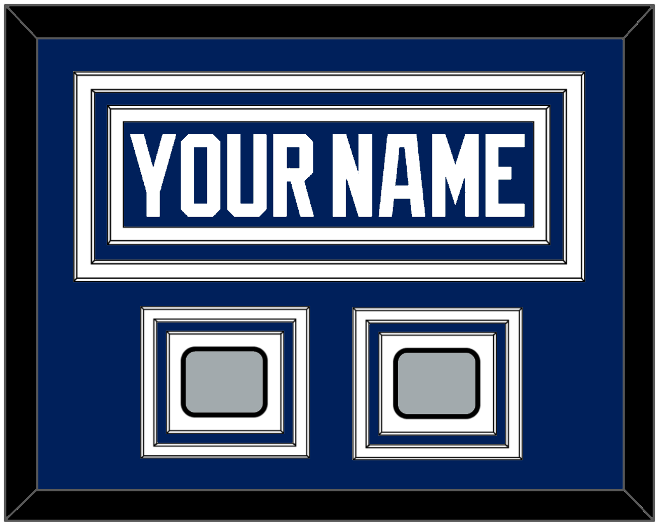 Tampa Bay Nameplate With 2020 & 2021 Stanley Cup Champions Patches - Home Blue - Premier Tier 3