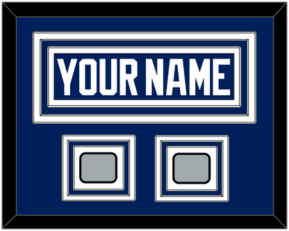 Tampa Bay Nameplate With 2020 & 2021 Stanley Cup Champions Patches - Home Blue - Premier Tier 3