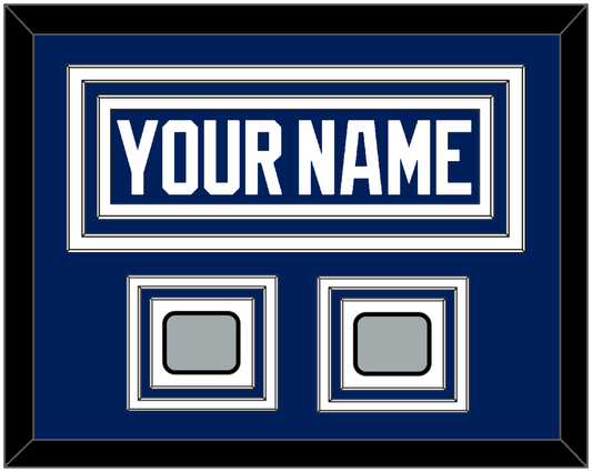Tampa Bay Nameplate With 2020 & 2021 Stanley Cup Champions Patches - Home Blue - Premier Tier 3