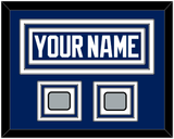 Tampa Bay Nameplate With 2020 & 2021 Stanley Cup Finals Patches - Home Blue - Triple Mat 3