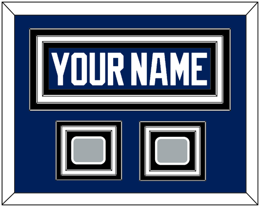 Tampa Bay Nameplate With 2020 & 2021 Stanley Cup Finals Patches - Home Blue - Premier Tier 5