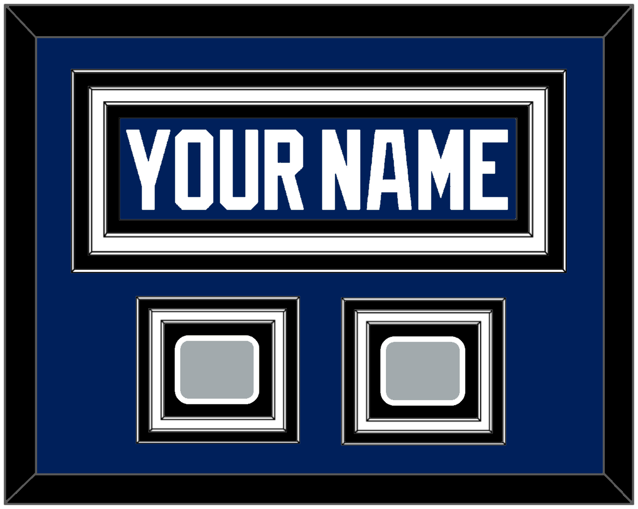 Tampa Bay Nameplate With 2020 & 2021 Stanley Cup Finals Patches - Home Blue - Premier Tier 5
