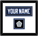 Tampa Bay Nameplate & 2020 Or 2021 Stanley Cup Champions Patch - Home Blue - Double Mat 2