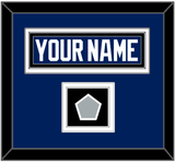 Tampa Bay Nameplate & 2020 Or 2021 Stanley Cup Champions Patch - Home Blue - Double Mat 3