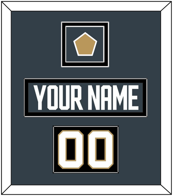 Vegas Nameplate, Number (Shoulder) & Jersey Logo Patch - Home Steel Gray - Double Mat 3