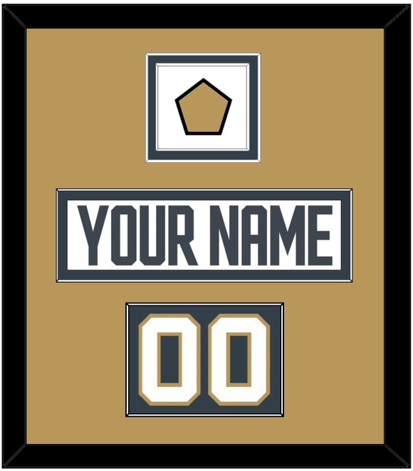 Vegas Nameplate, Number (Shoulder) & Jersey Logo Patch - Road White - Double Mat 2
