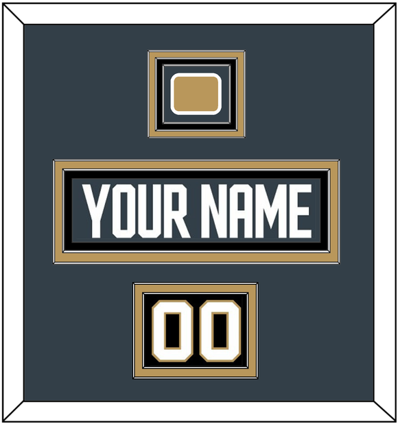 Vegas Nameplate, Number (Shoulder) & Jersey Logo Patch - Home Steel Gray - Triple Mat 2