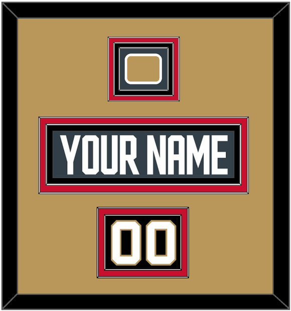 Vegas Nameplate, Number (Shoulder) & Jersey Logo Patch - Home Steel Gray - Triple Mat 3