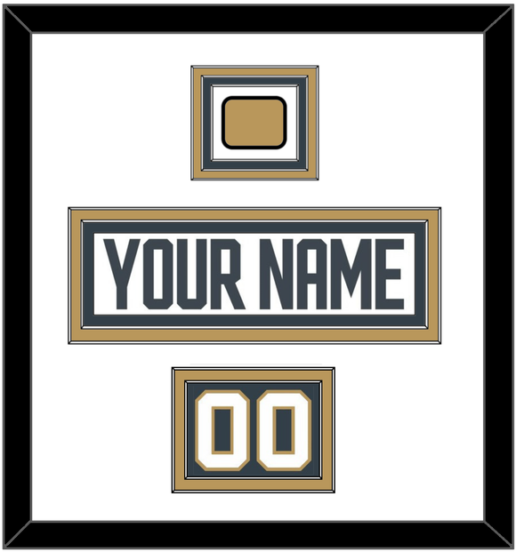 Vegas Nameplate, Number (Shoulder) & Jersey Logo Patch - Road White - Triple Mat 1
