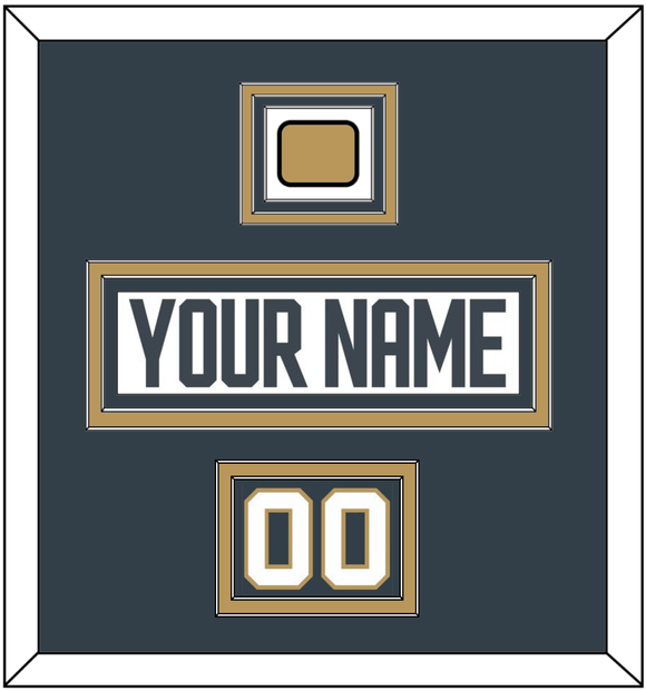 Vegas Nameplate, Number (Shoulder) & Jersey Logo Patch - Road White - Triple Mat 2
