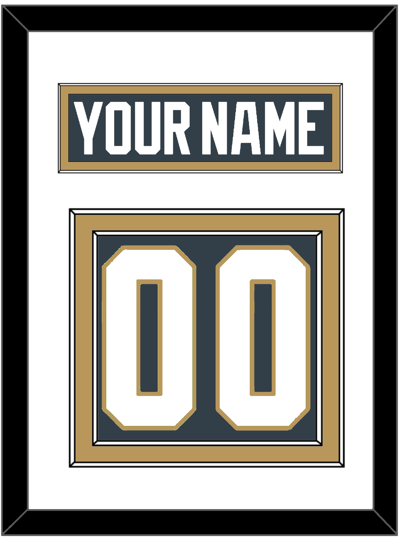Vegas Nameplate & Number (Back) - Home Steel Gray - Signature Tier 1
