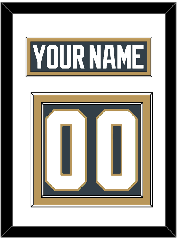 Vegas Nameplate & Number (Back) - Home Steel Gray - Double Mat 1