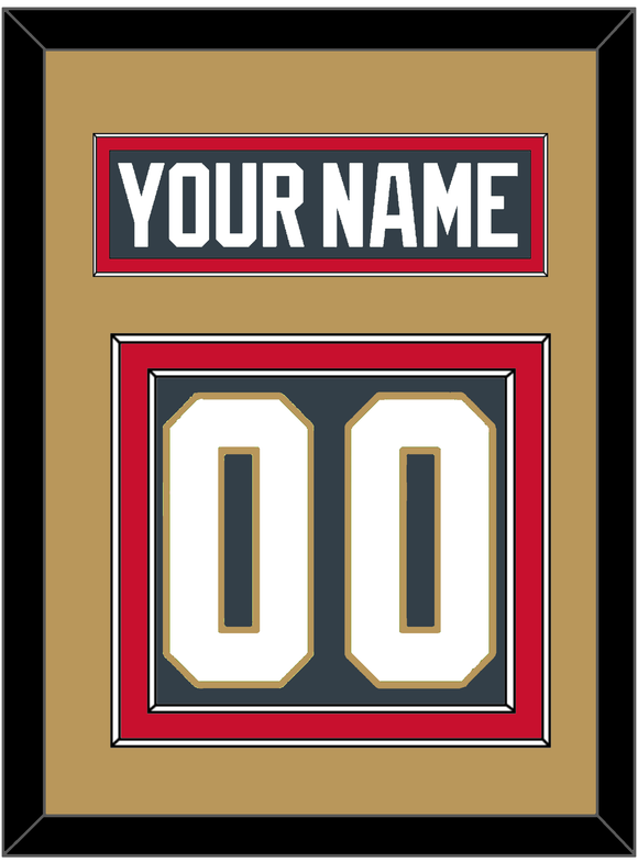 Vegas Nameplate & Number (Back) - Home Steel Gray - Double Mat 2