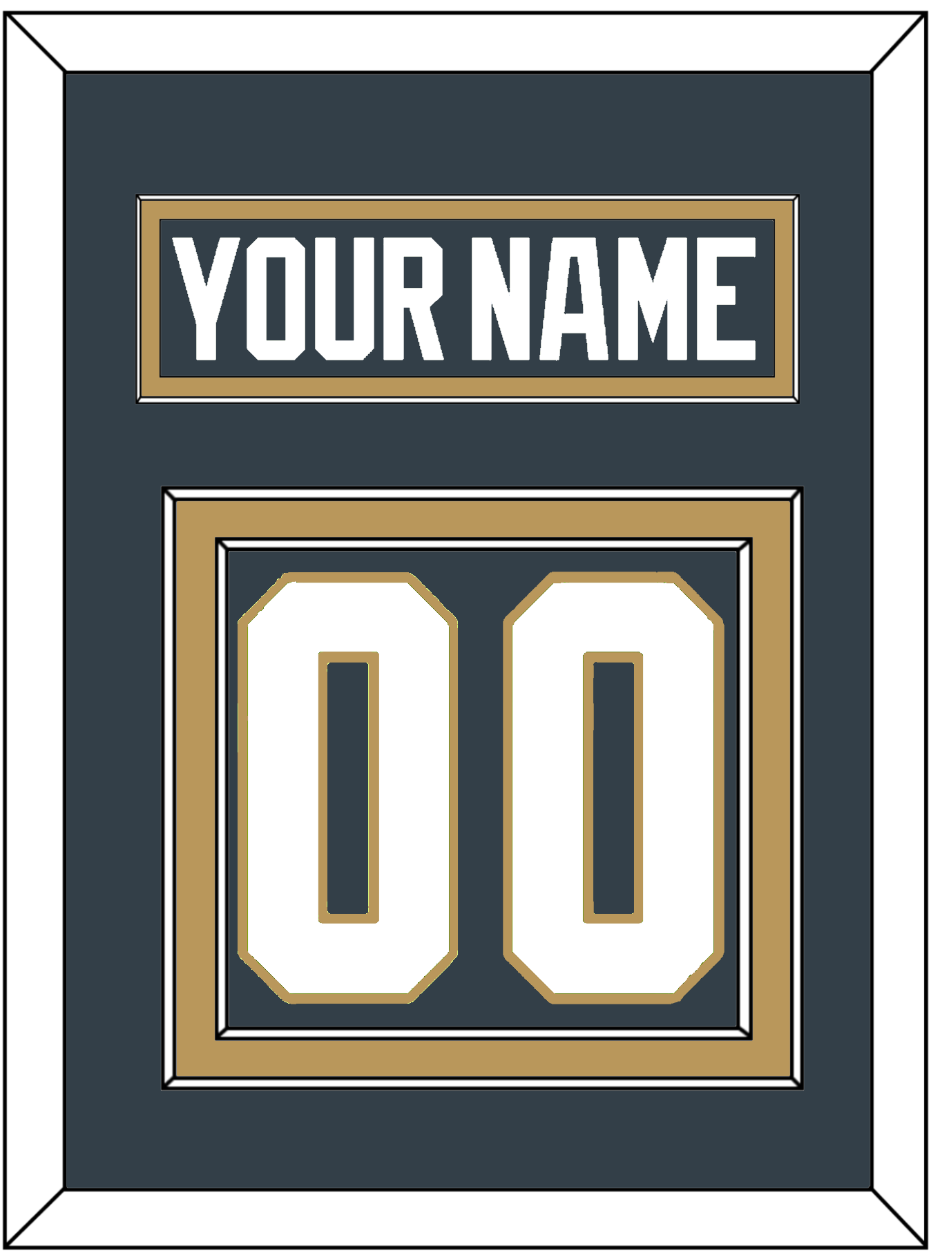Vegas Nameplate & Number (Back) - Home Steel Gray - Signature Tier 3