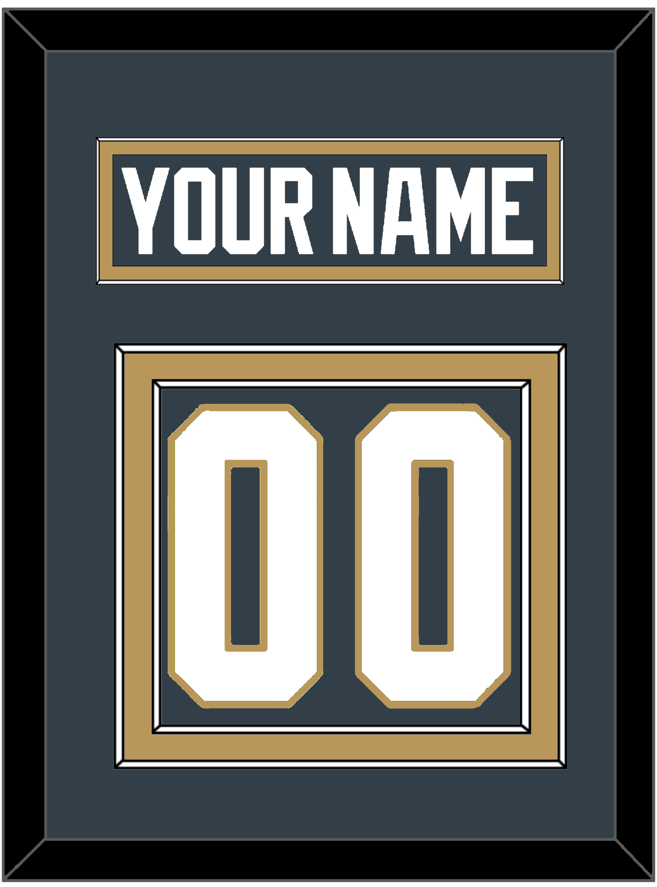 Vegas Nameplate & Number (Back) - Home Steel Gray - Signature Tier 3