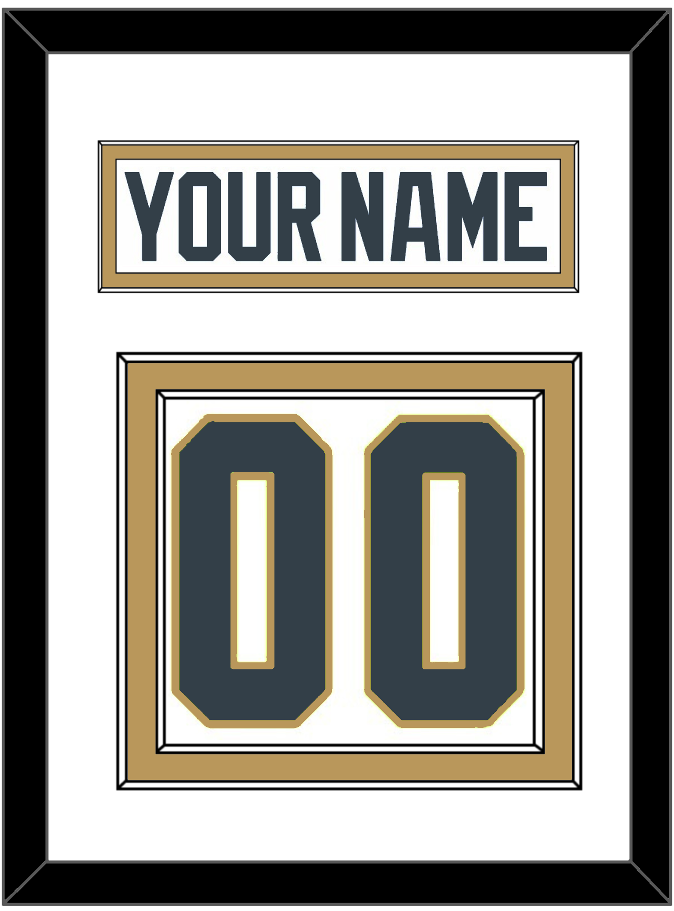 Vegas Nameplate & Number (Back) - Road White - Signature Tier 1