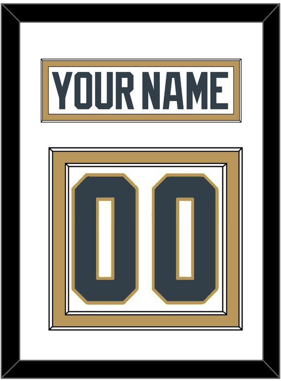 Vegas Nameplate & Number (Back) - Road White - Double Mat 1