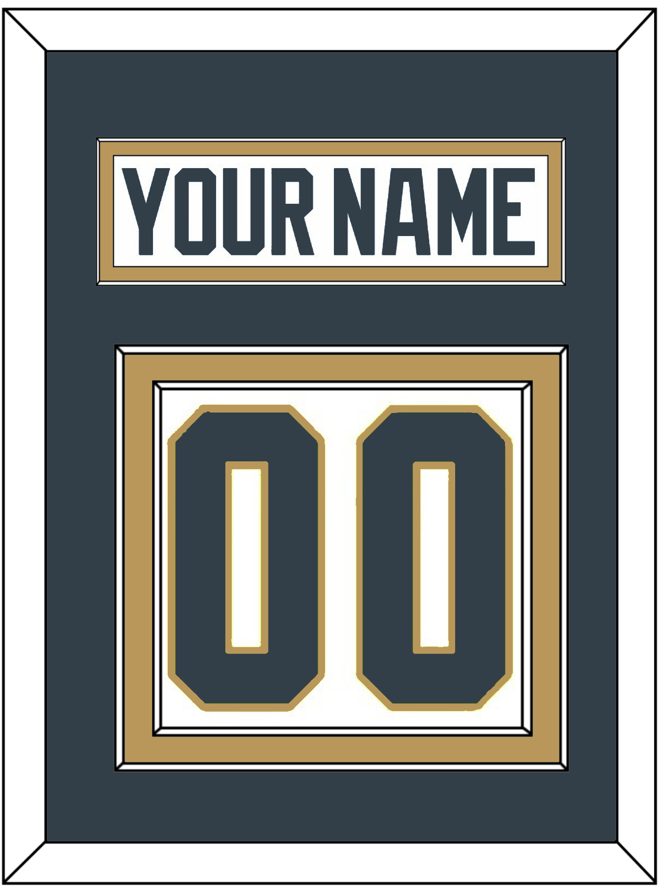 Vegas Nameplate & Number (Back) - Road White - Signature Tier 2