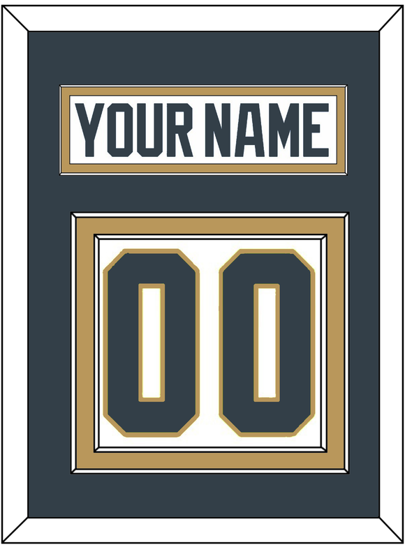 Vegas Nameplate & Number (Back) - Road White - Double Mat 2