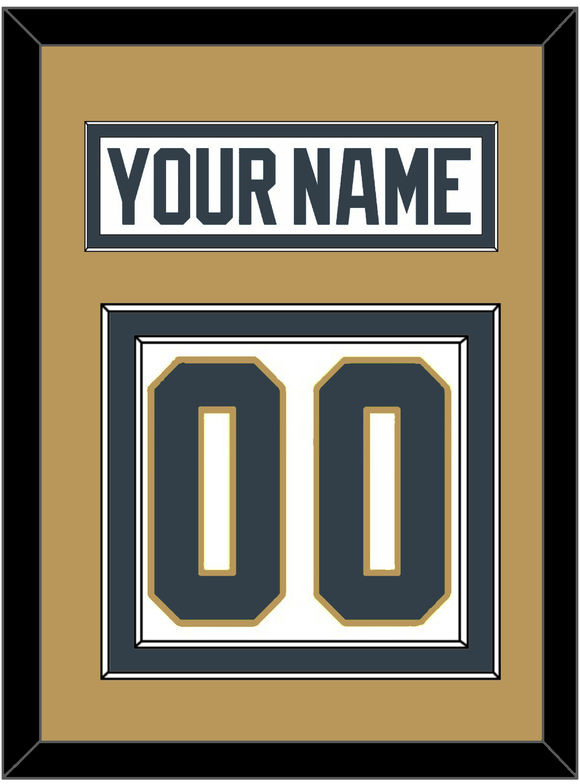 Vegas Nameplate & Number (Back) - Road White - Double Mat 3