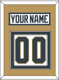 Vegas Nameplate & Number (Back) - Road White - Double Mat 3