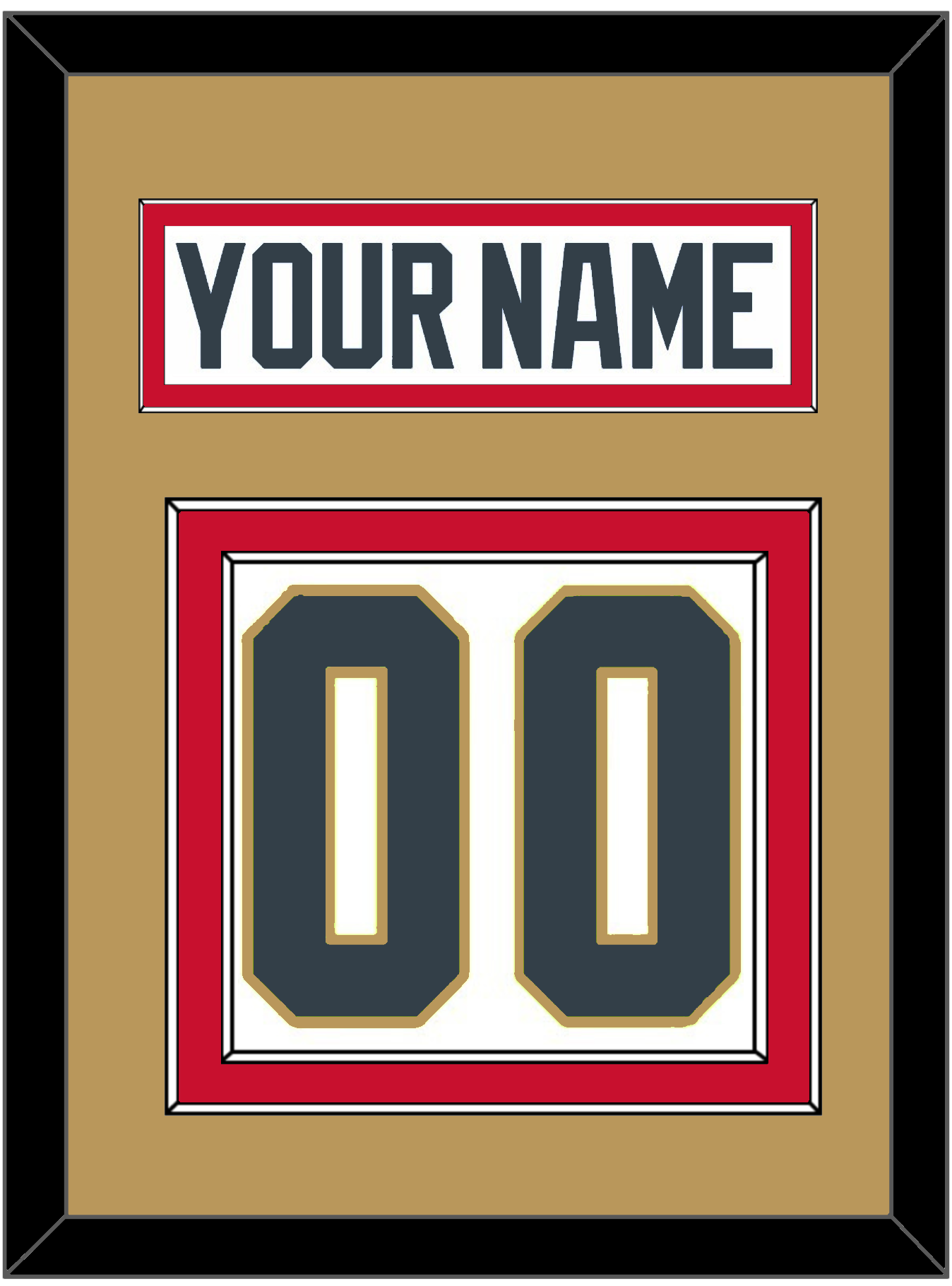 Vegas Nameplate & Number (Back) - Road White - Signature Tier 4