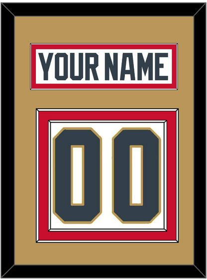 Vegas Nameplate & Number (Back) - Road White - Signature Tier 4