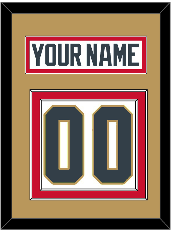 Vegas Nameplate & Number (Back) - Road White - Double Mat 4