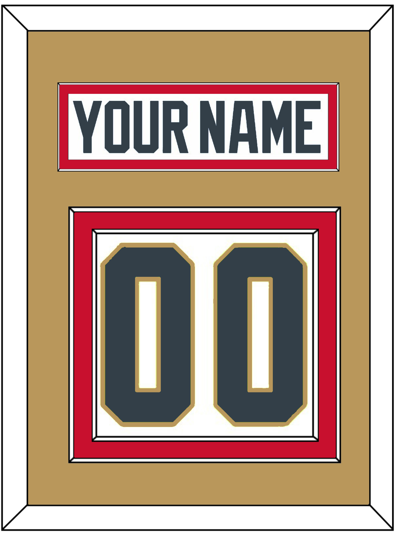 Vegas Nameplate & Number (Back) - Road White - Signature Tier 4