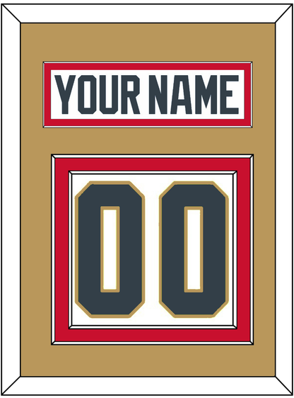 Vegas Nameplate & Number (Back) - Road White - Signature Tier 4