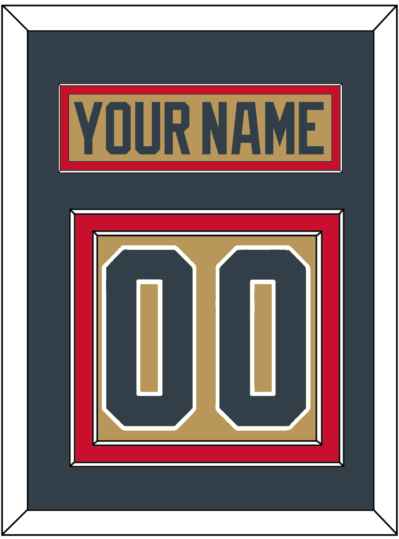 Vegas Nameplate & Number (Back) - Alternate Gold - Signature Tier 3