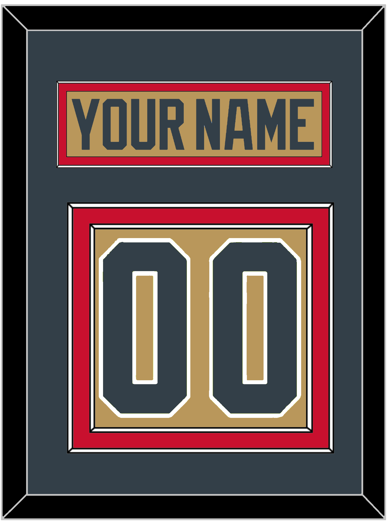 Vegas Nameplate & Number (Back) - Alternate Gold - Signature Tier 3