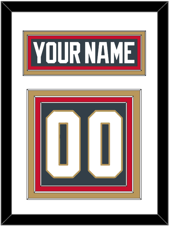 Vegas Nameplate & Number (Back) - Home Steel Gray - Triple Mat 1