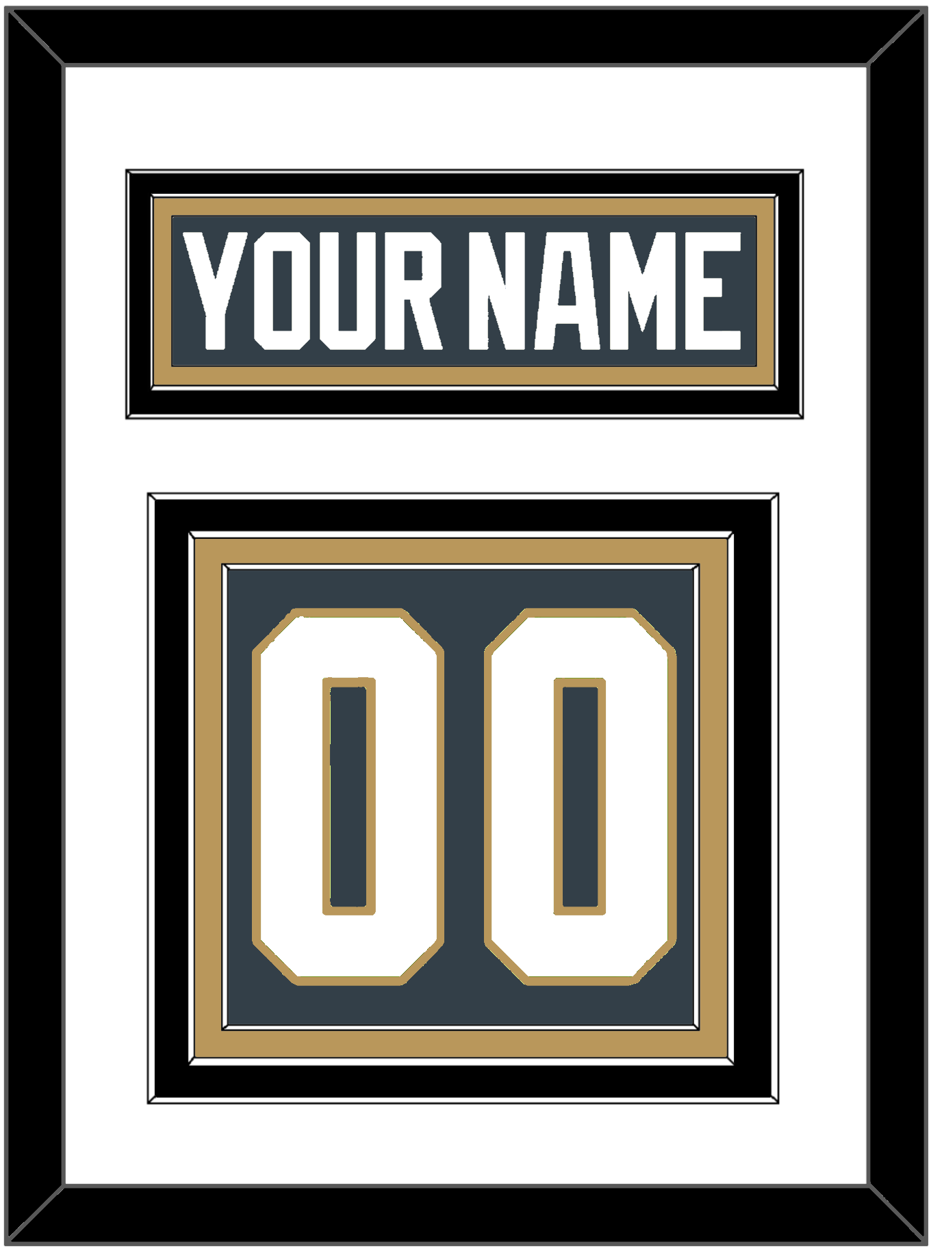 Vegas Nameplate & Number (Back) - Home Steel Gray - Premier Tier 2