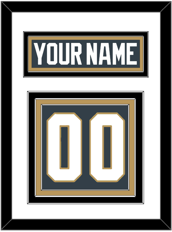 Vegas Nameplate & Number (Back) - Home Steel Gray - Triple Mat 2