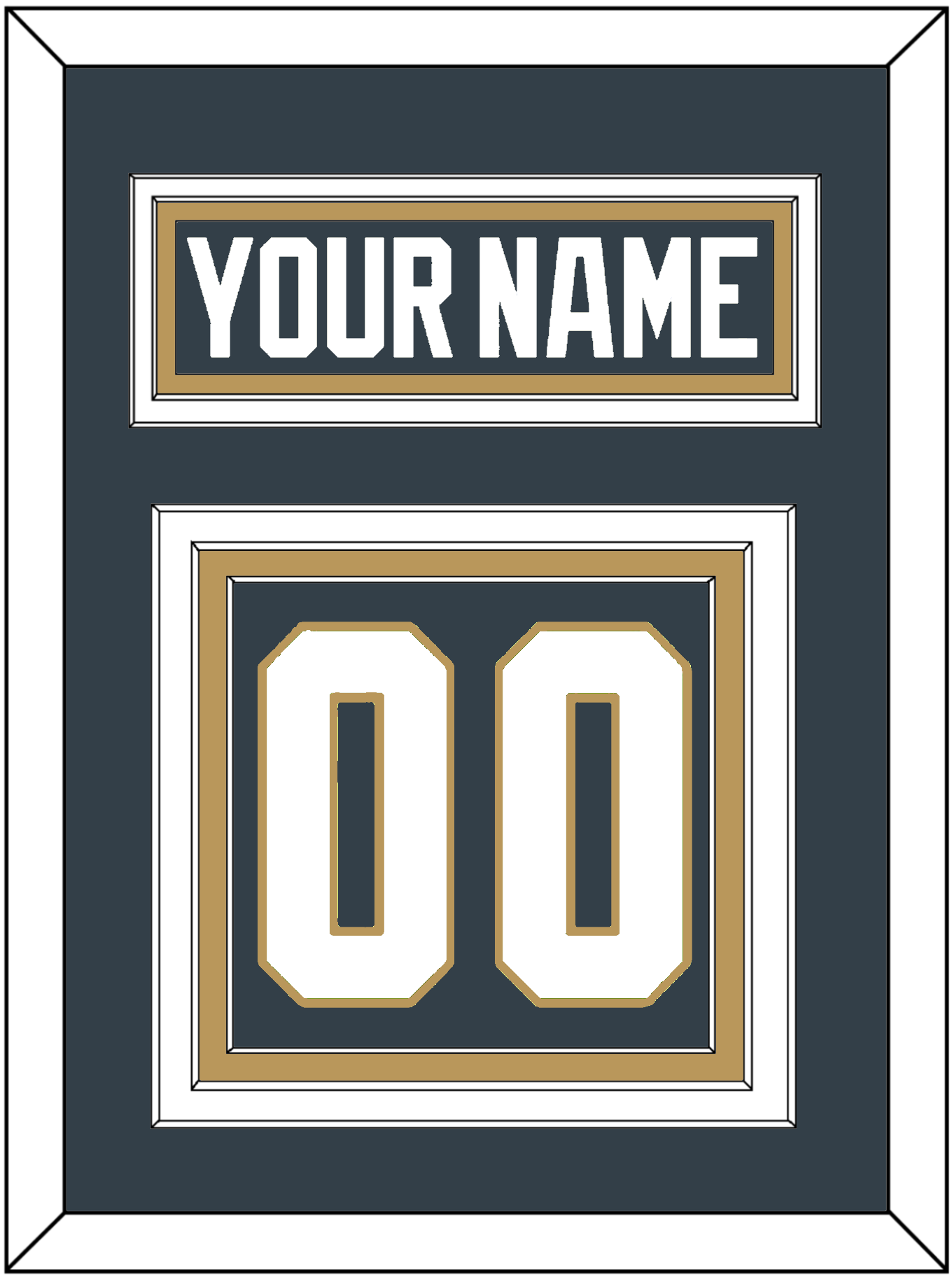 Vegas Nameplate & Number (Back) - Home Steel Gray - Premier Tier 3