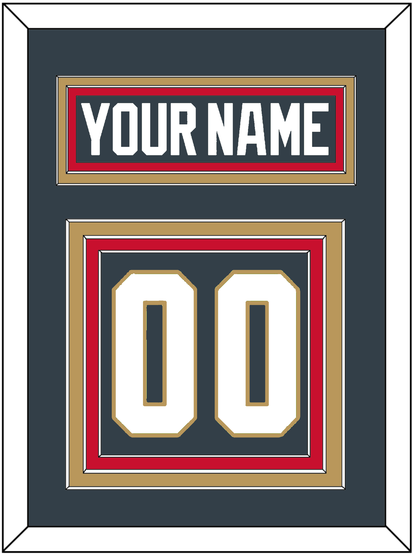 Vegas Nameplate & Number (Back) - Home Steel Gray - Premier Tier 4